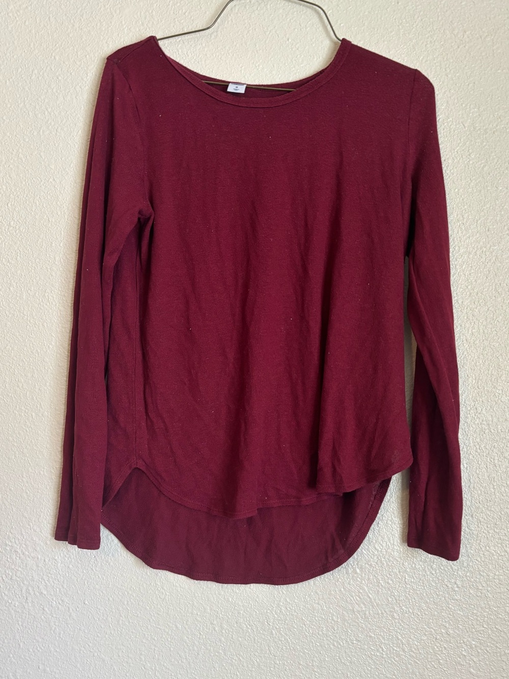 Old Navy Maroon Long Sleeve Crewneck Top